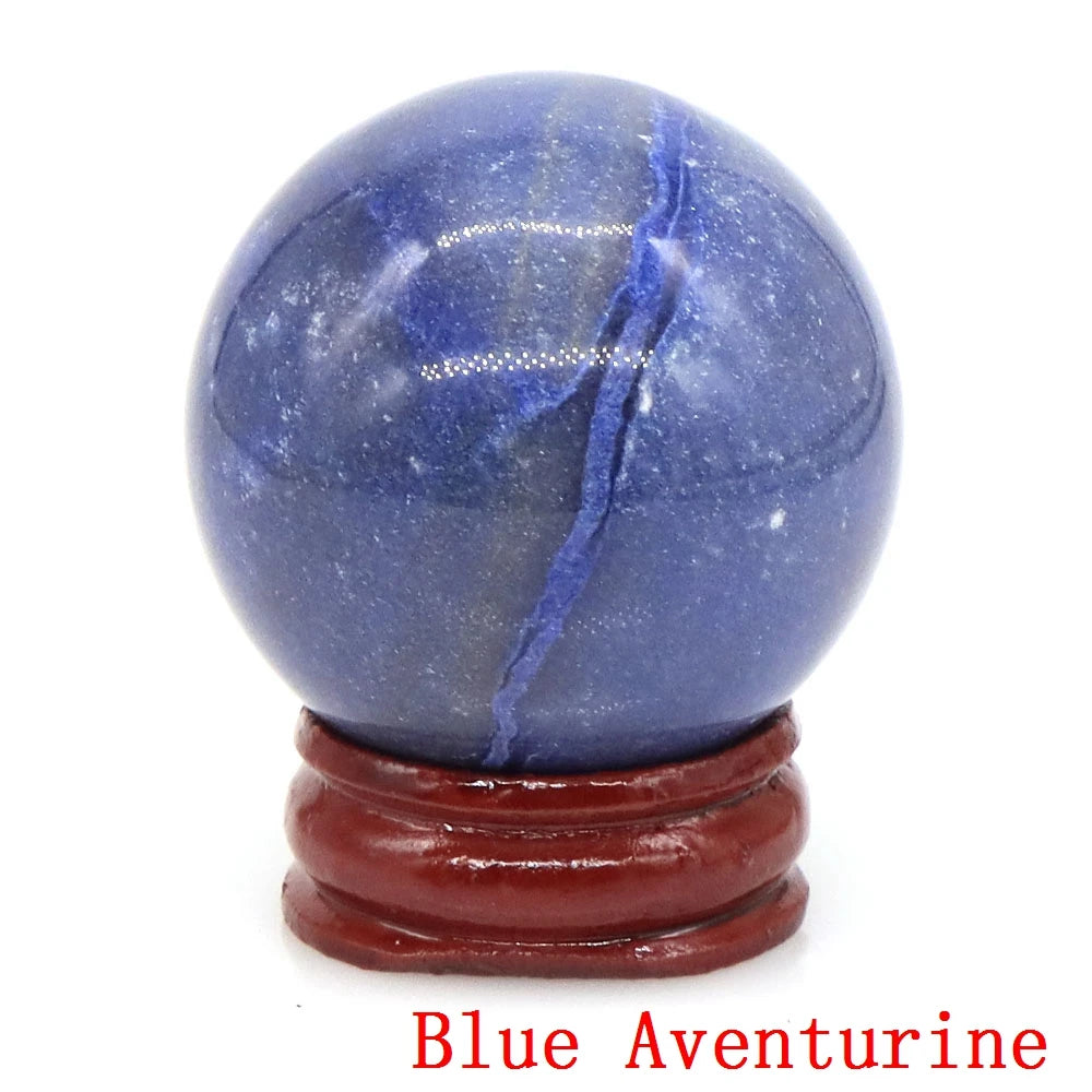 Natural Gemstone Crystal Ball with Stand