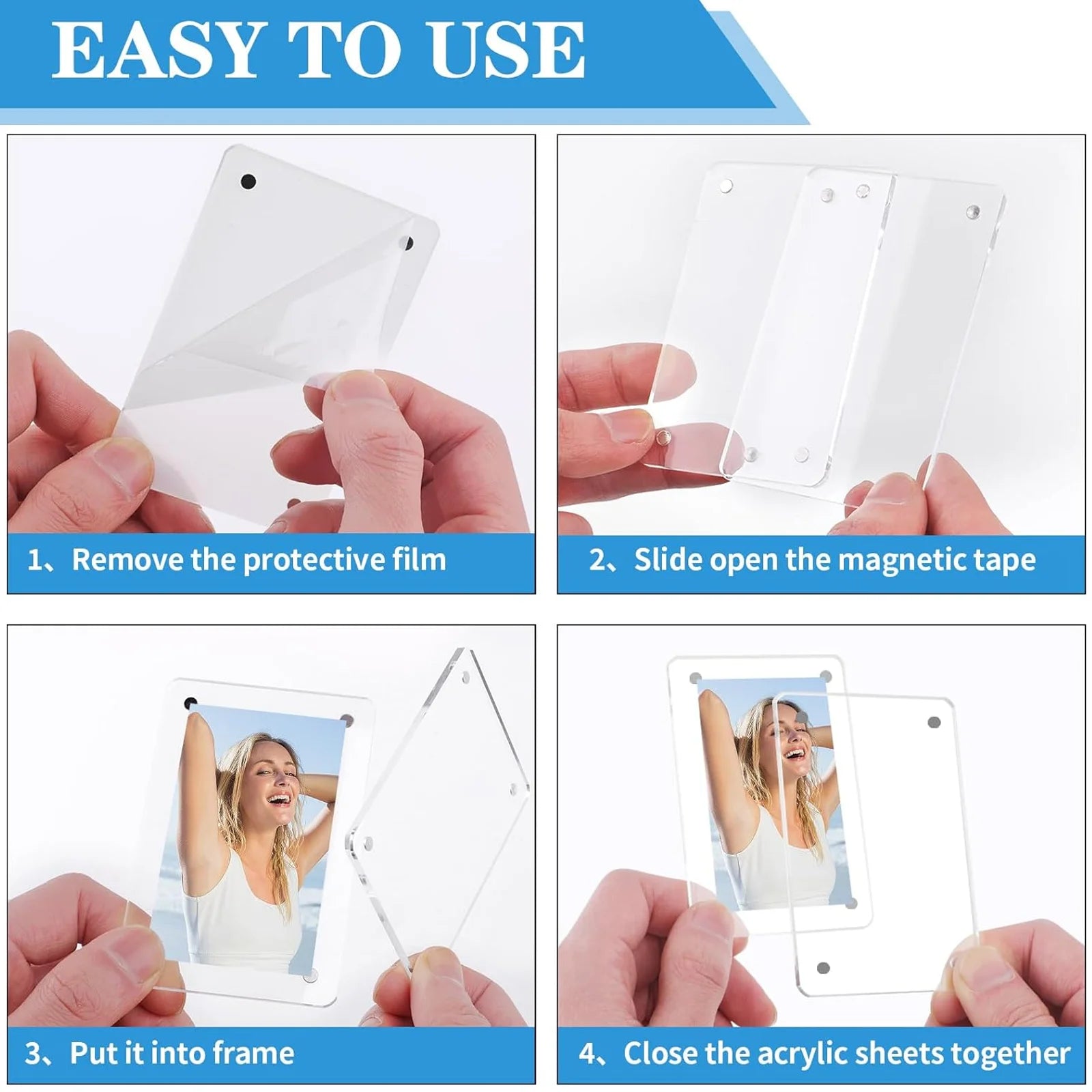 Acrylic Magnetic Fridge Photo Frame