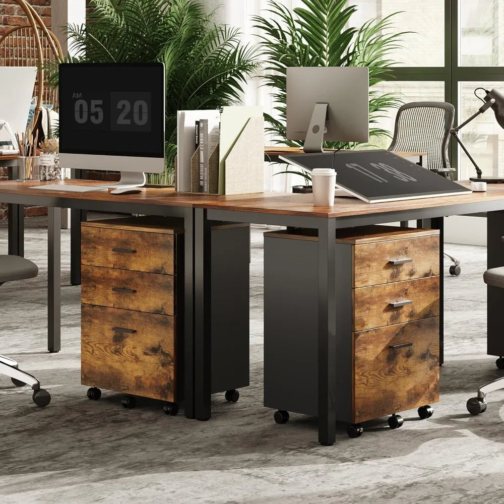 3-Drawer Wood File Cabinet
