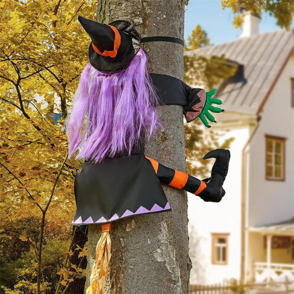 Halloween Crashing Witch Decoration