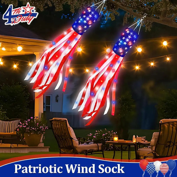 LED American Flag Windsock 2-Pack (50 Inch)