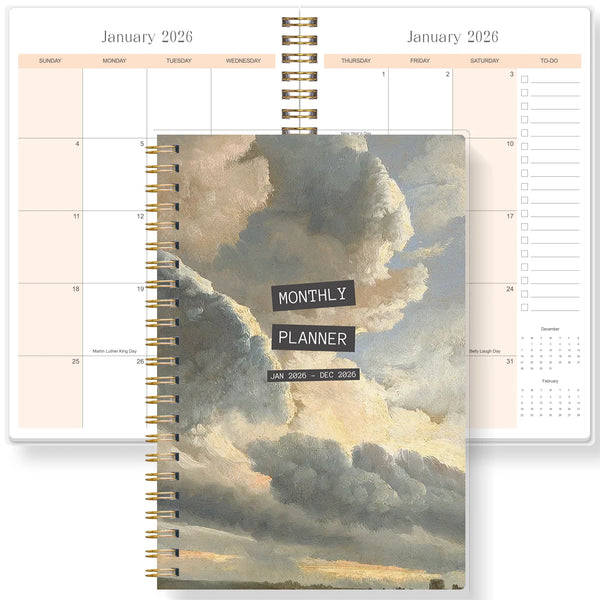 2026 A5 Monthly Planner Cloud Cover