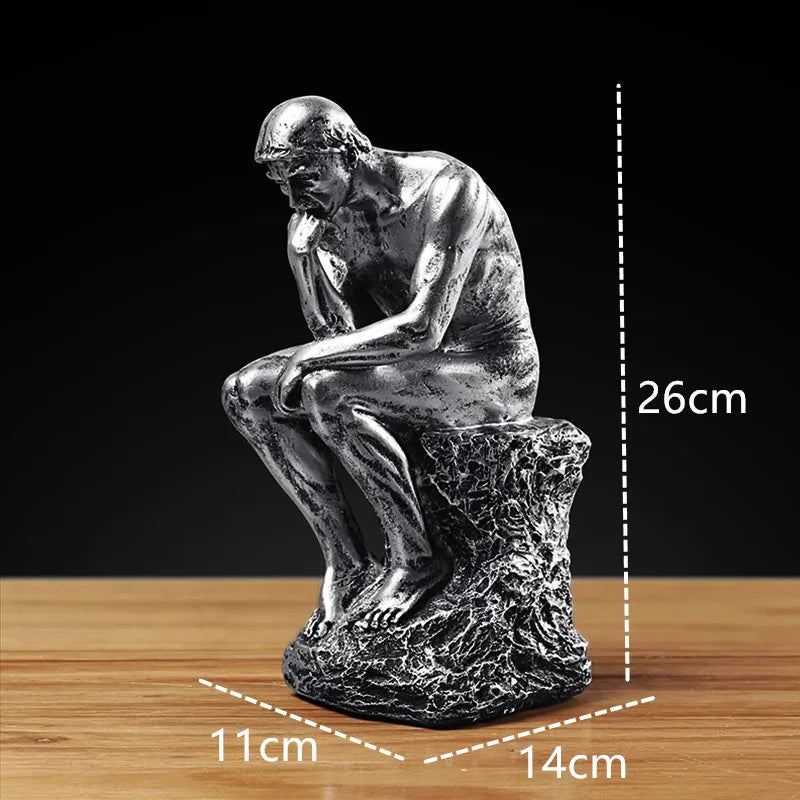 Modern Resin Thinker Sculpture