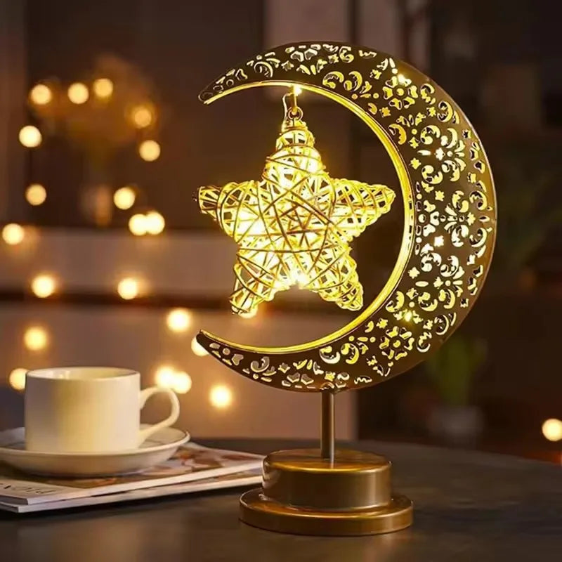 Golden Moon Star Night Light
