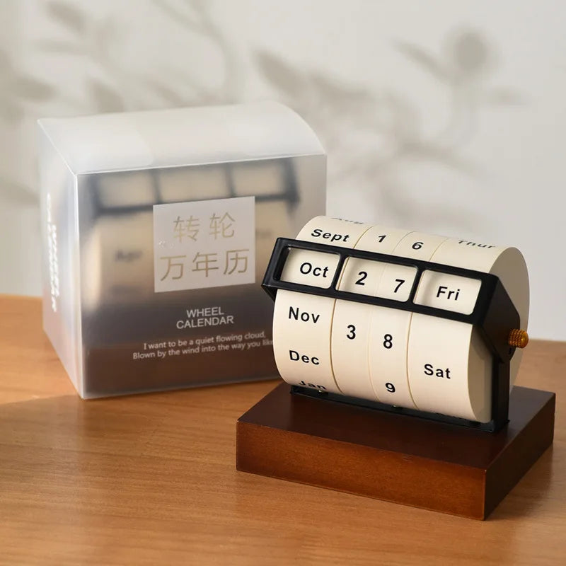 Rotating Wheel Perpetual Desk Calendar