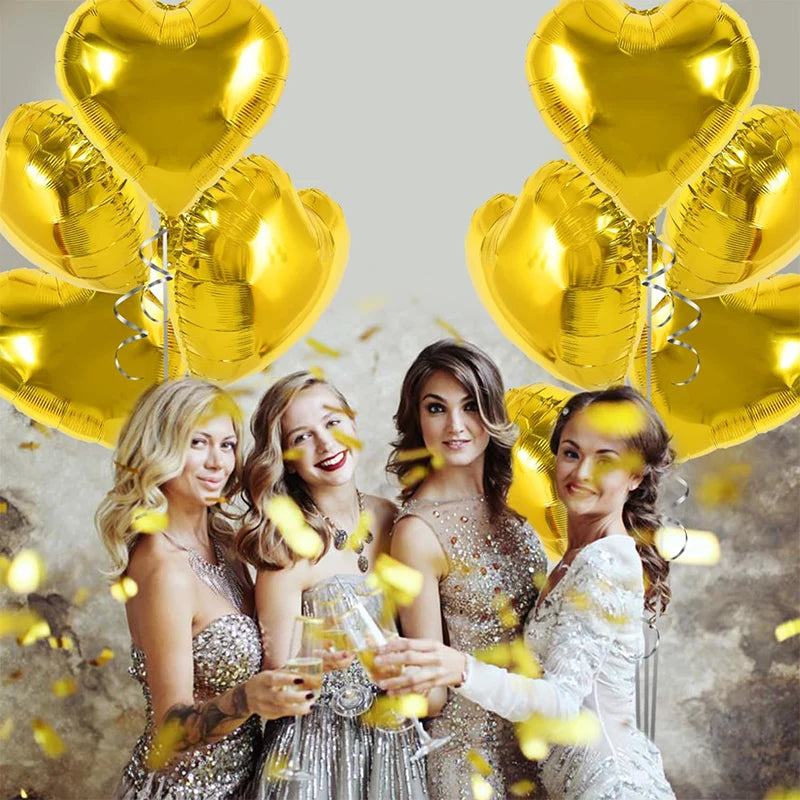 Red Heart Foil Balloons 18inch Party Decor