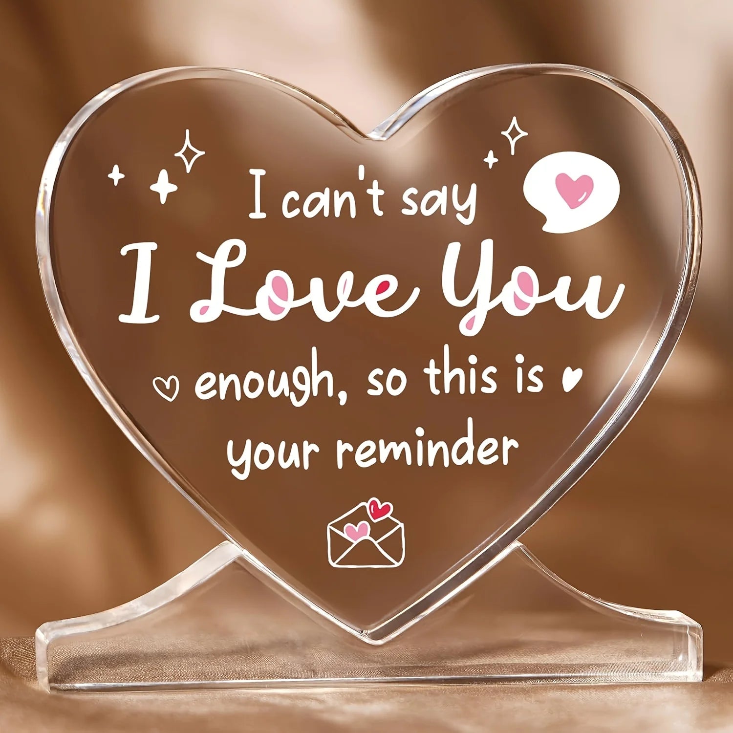 I Love You Heart Acrylic Plaque