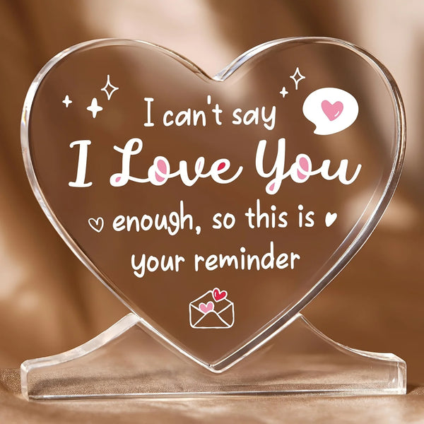 I Love You Heart Acrylic Plaque