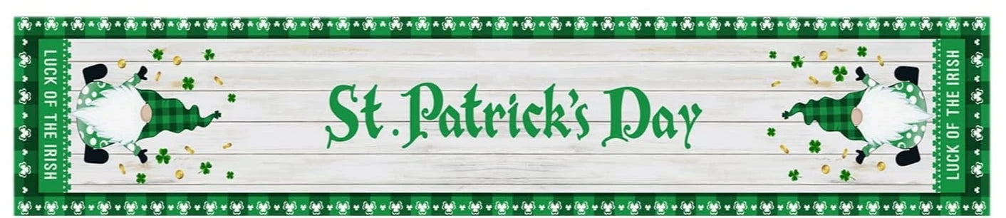 St. Patrick's Day Gnome & Clover Table Runner