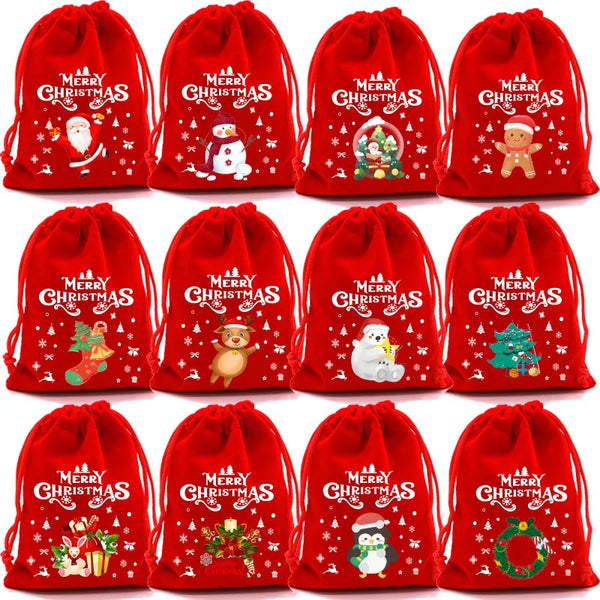 Red Velvet Christmas Gift Bag