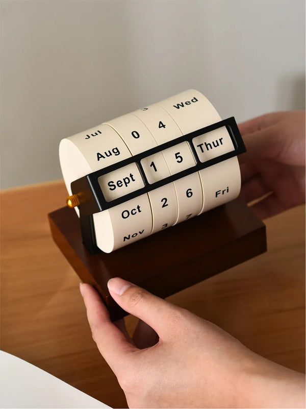Rotating Wheel Perpetual Desk Calendar
