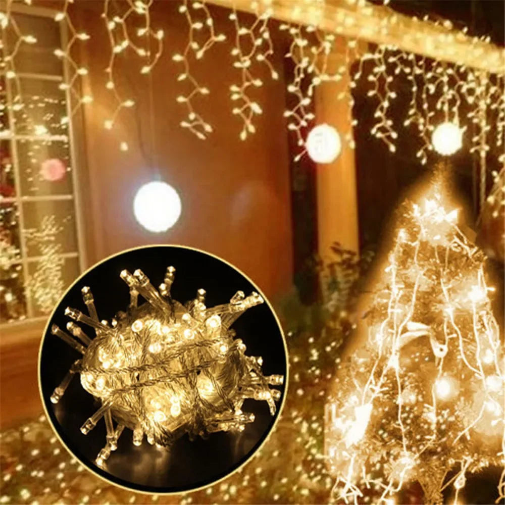 LED Icicle Christmas String Lights