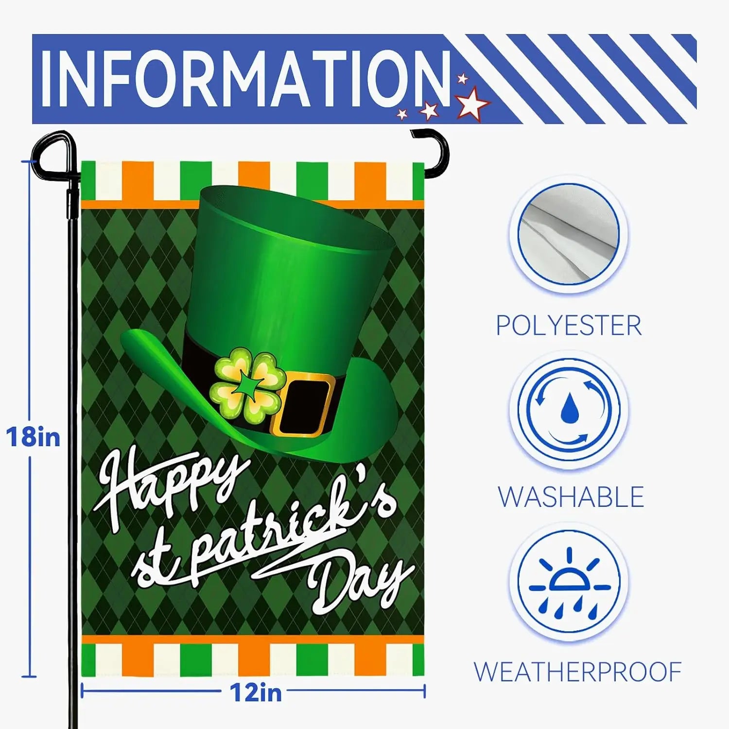 St. Patrick's Day Shamrock Garden Flag