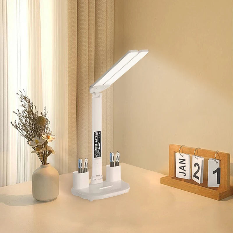 LED Desk Lamp with Clock