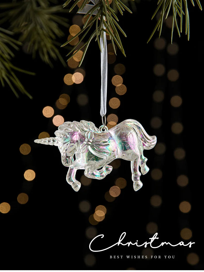 Acrylic Snowflake & Reindeer Christmas Pendant