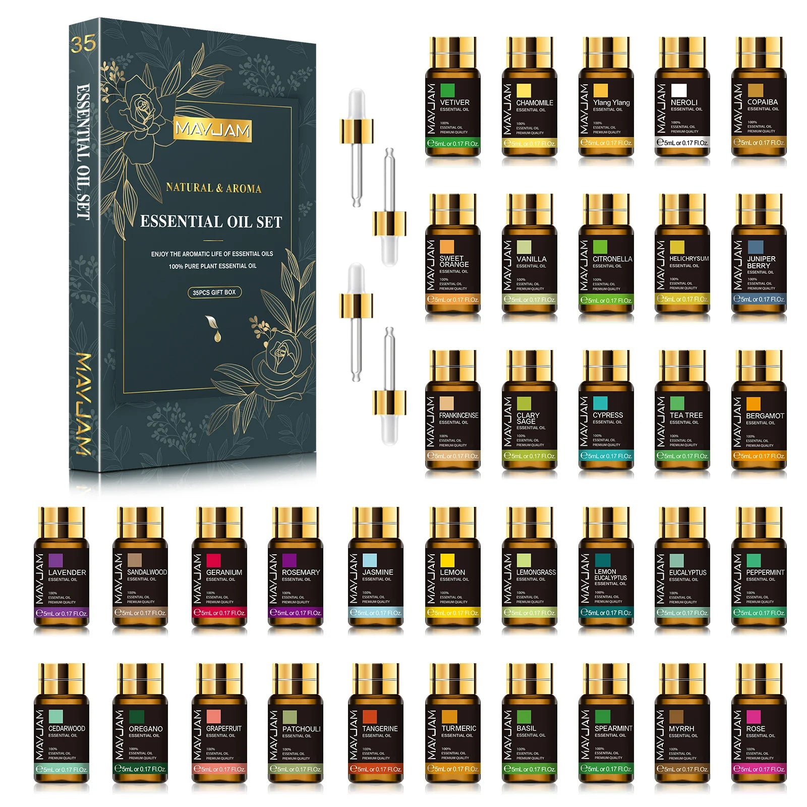 MAYJAM 35pcs Essential Oils Set