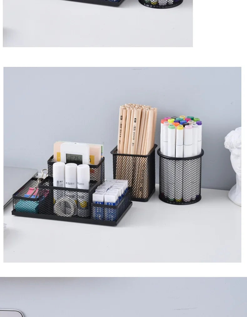Metal Mesh Pen Holder – Desk Organizer for Office & School