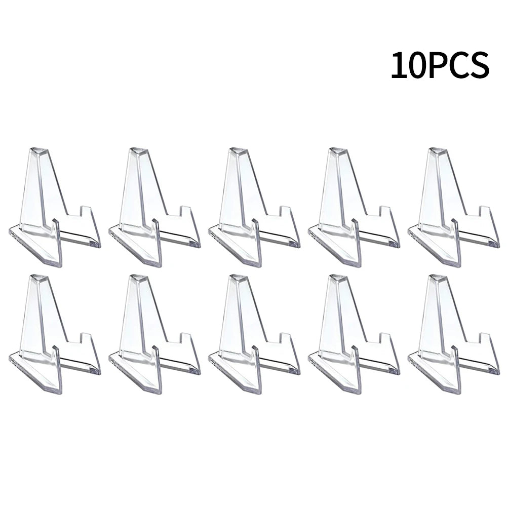 10PCS Clear Acrylic Triangle Display Stand