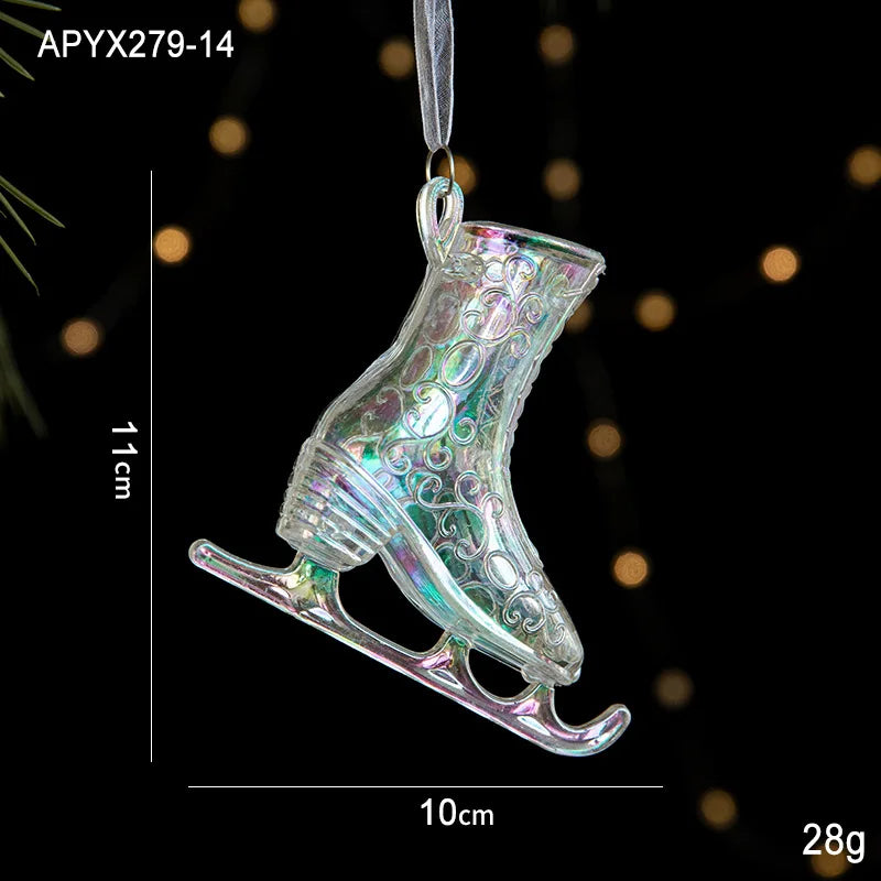 Acrylic Snowflake & Reindeer Christmas Pendant