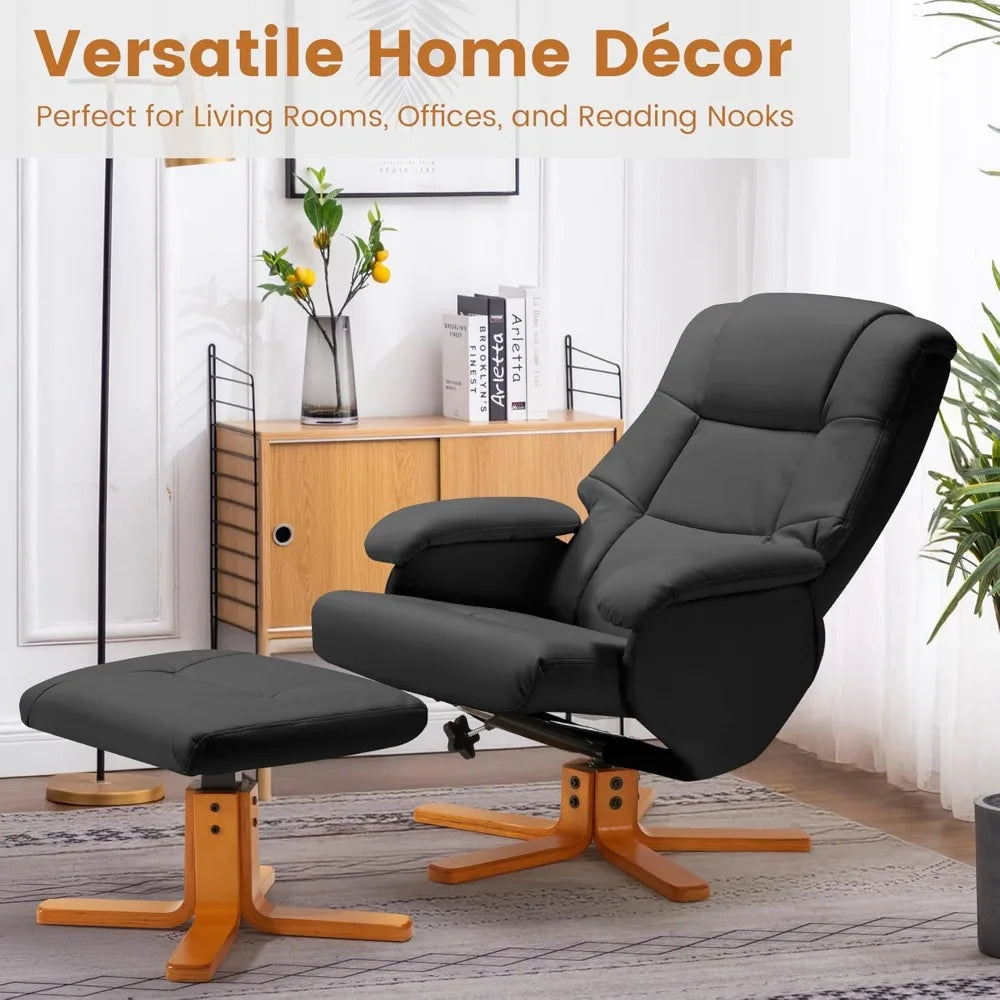 Swivel Recliner Chair with Ottoman
