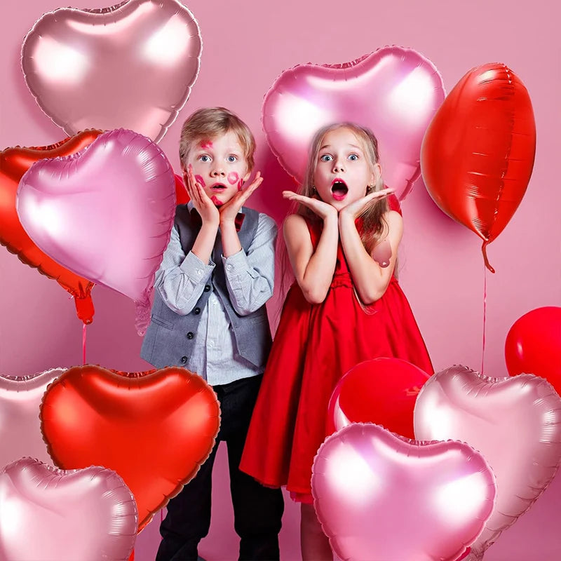 Red Heart Foil Balloons 18inch Party Decor