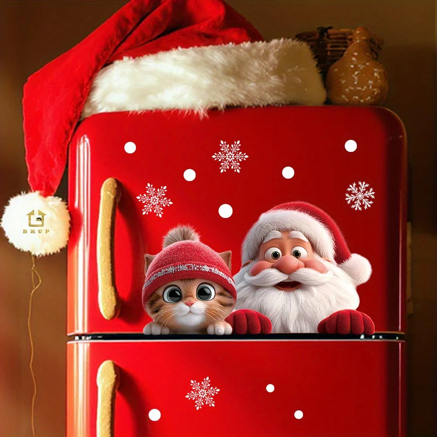 Santa Claus Window Cling Removable Glass Sticker
