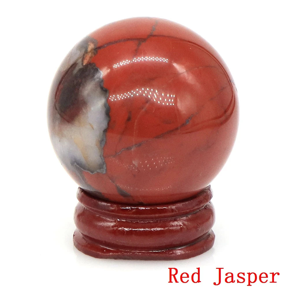 Natural Gemstone Crystal Ball with Stand