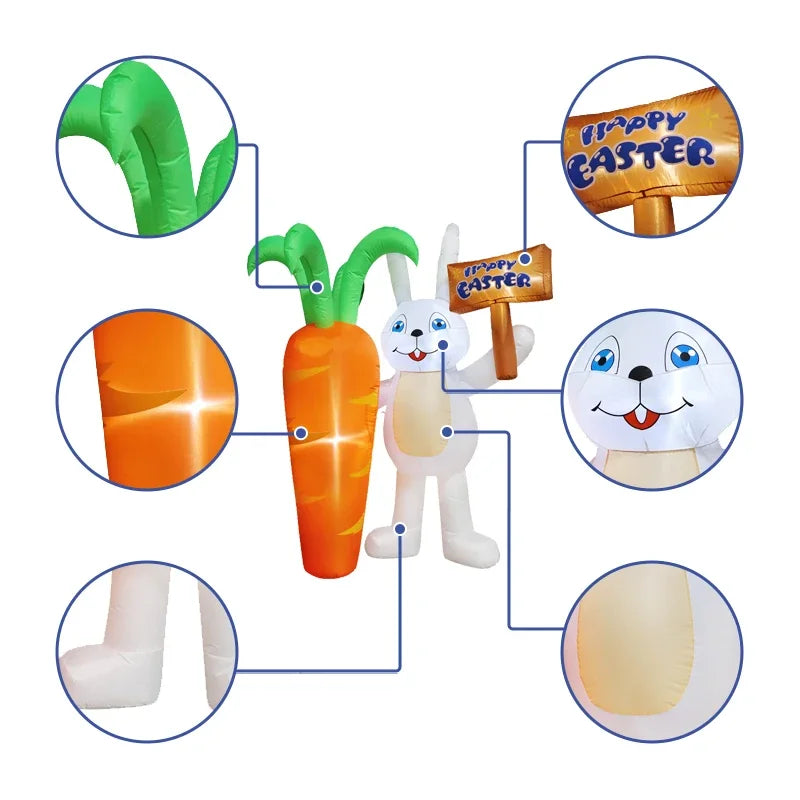 6FT Inflatable Easter Carrot Rabbit
