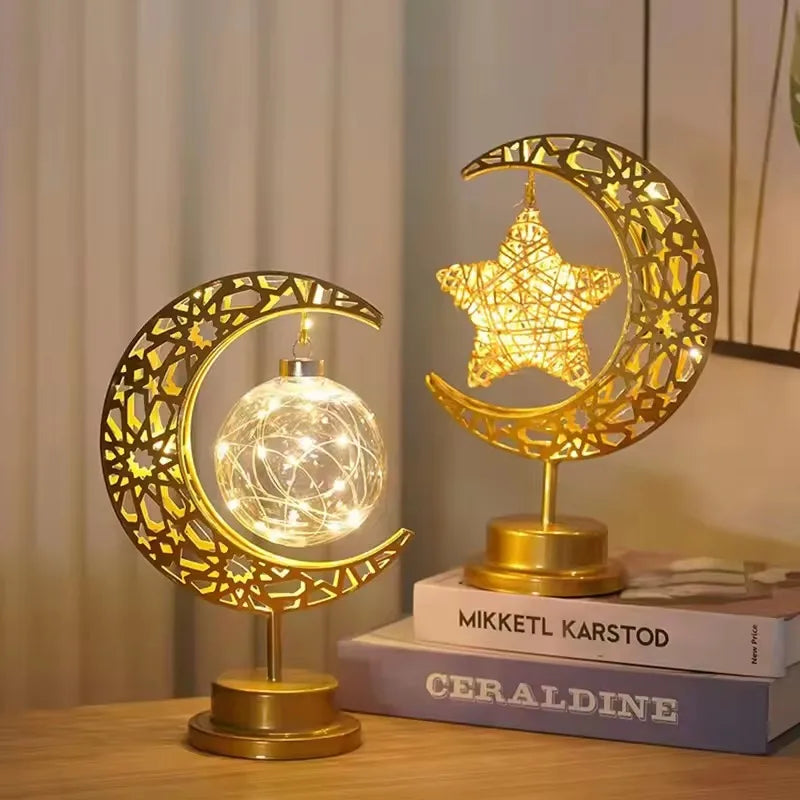 Golden Moon Star Night Light