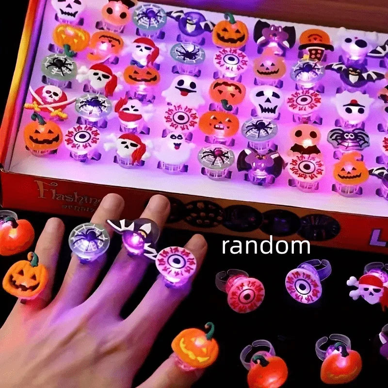 50pcs Glow-in-the-Dark Halloween Rings