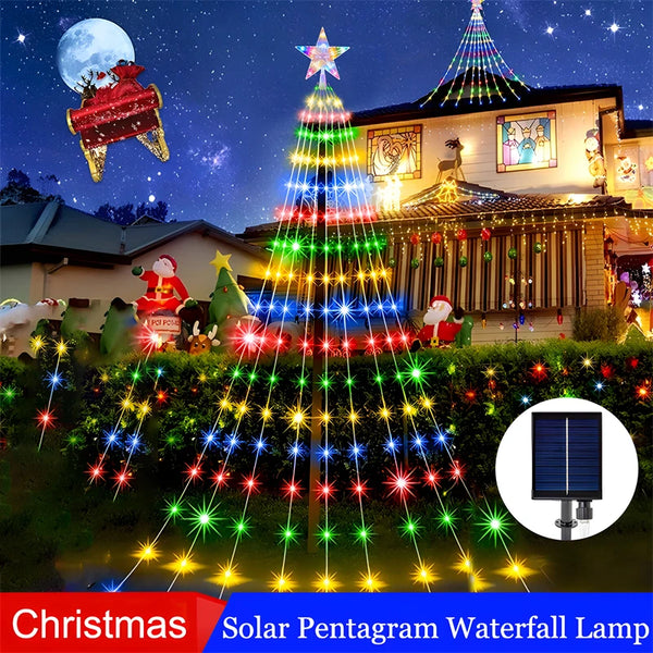 Solar Star Waterfall Fairy Lights