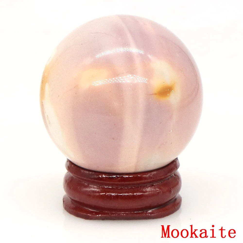 Natural Gemstone Crystal Ball with Stand