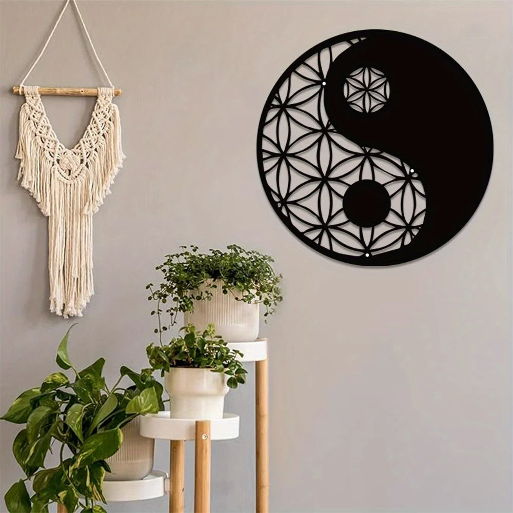 Black Metal Yin Yang Wall Art – Zen Home Décor