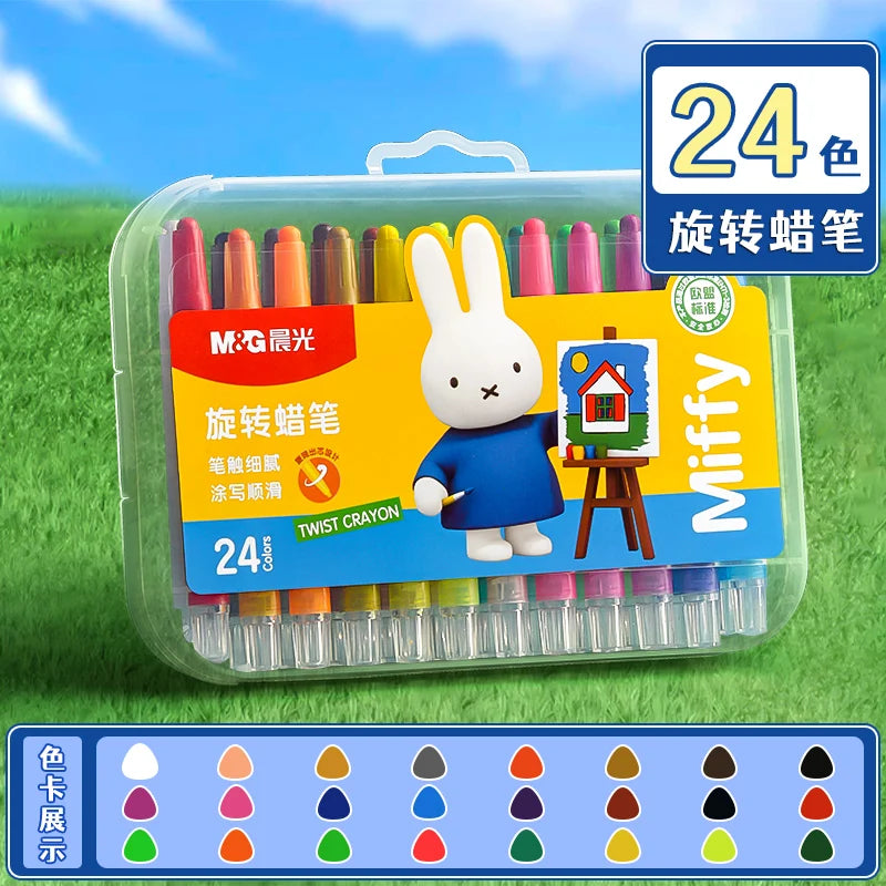 M&G Swivel Crayons & Watercolor Pencil Set: