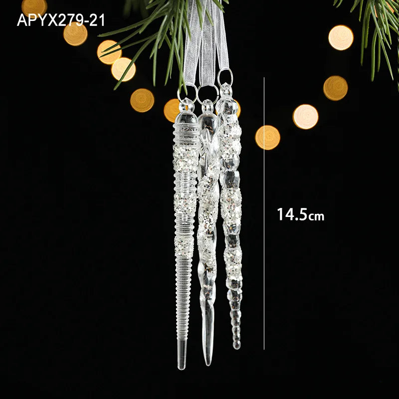Acrylic Snowflake & Reindeer Christmas Pendant