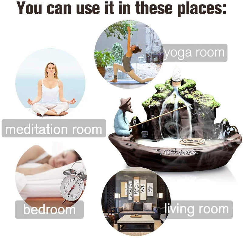 Fashion Ceramic Art Backflow Incense Burner