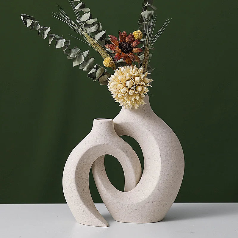 Hollow Nordic Ceramic Vase Set
