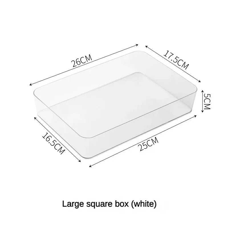 Clear Desk Organizer Box – Stackable Plastic Storage Drawer