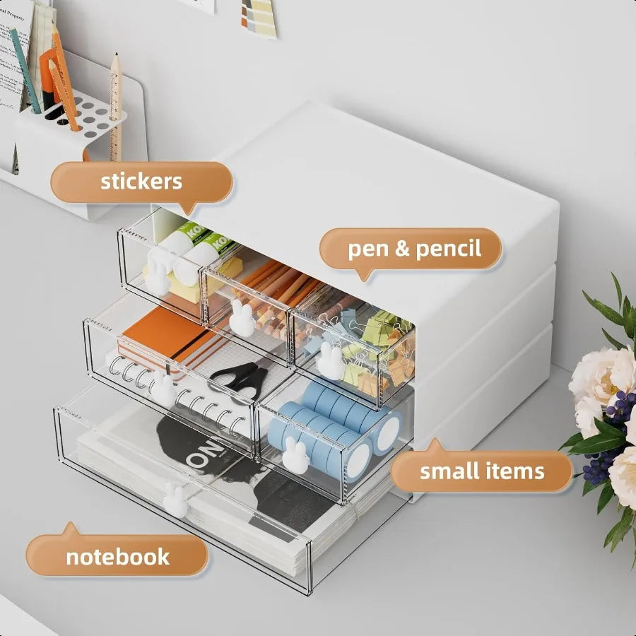 Desk Organizer with 6 Drawers