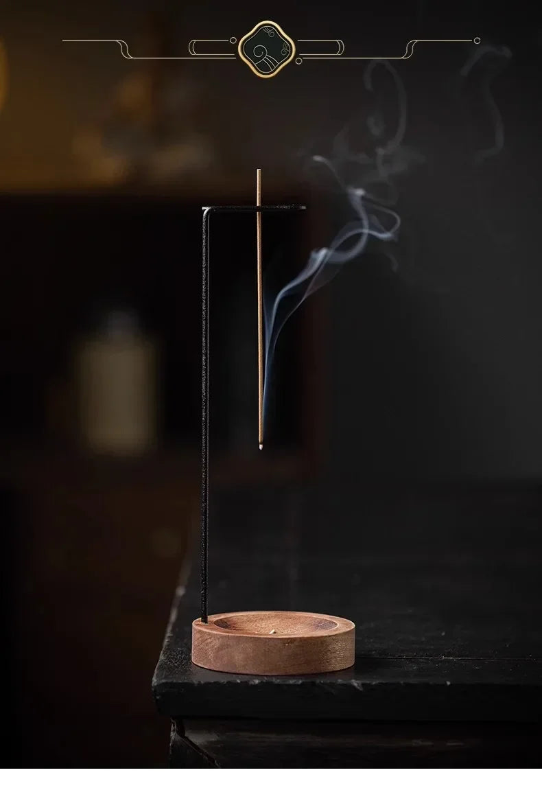 Upside Down Incense Burner – Wooden Holder & Tray