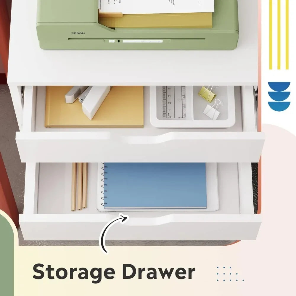 7-Drawer Wood Storage with Wheels