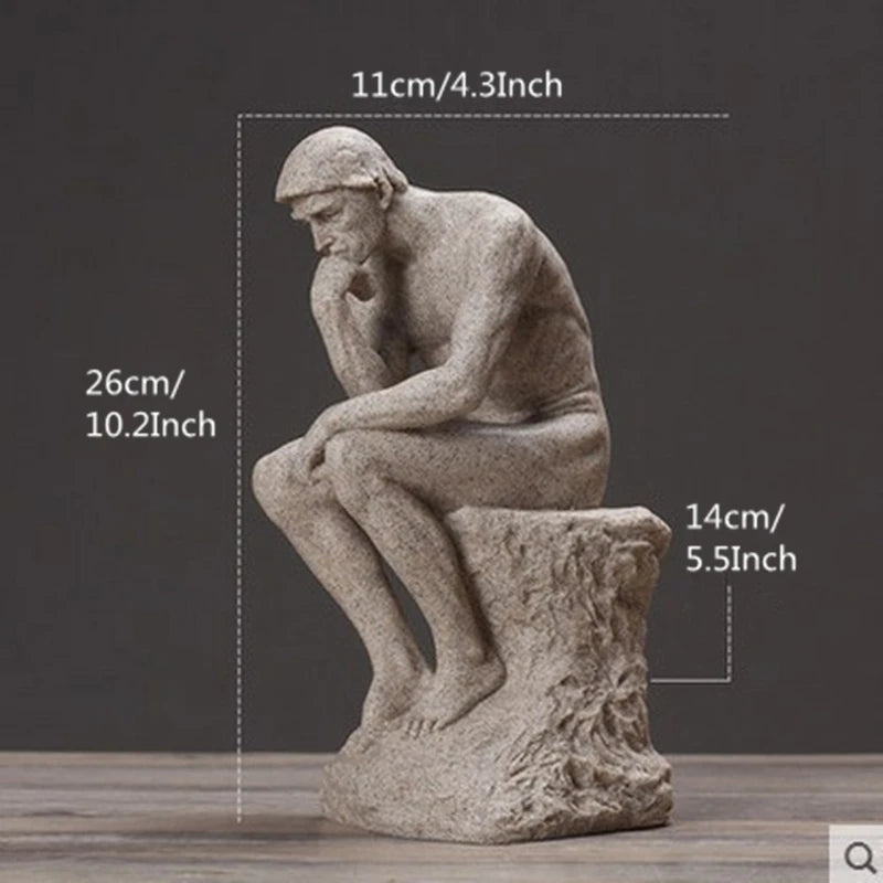 Modern Resin Thinker Sculpture