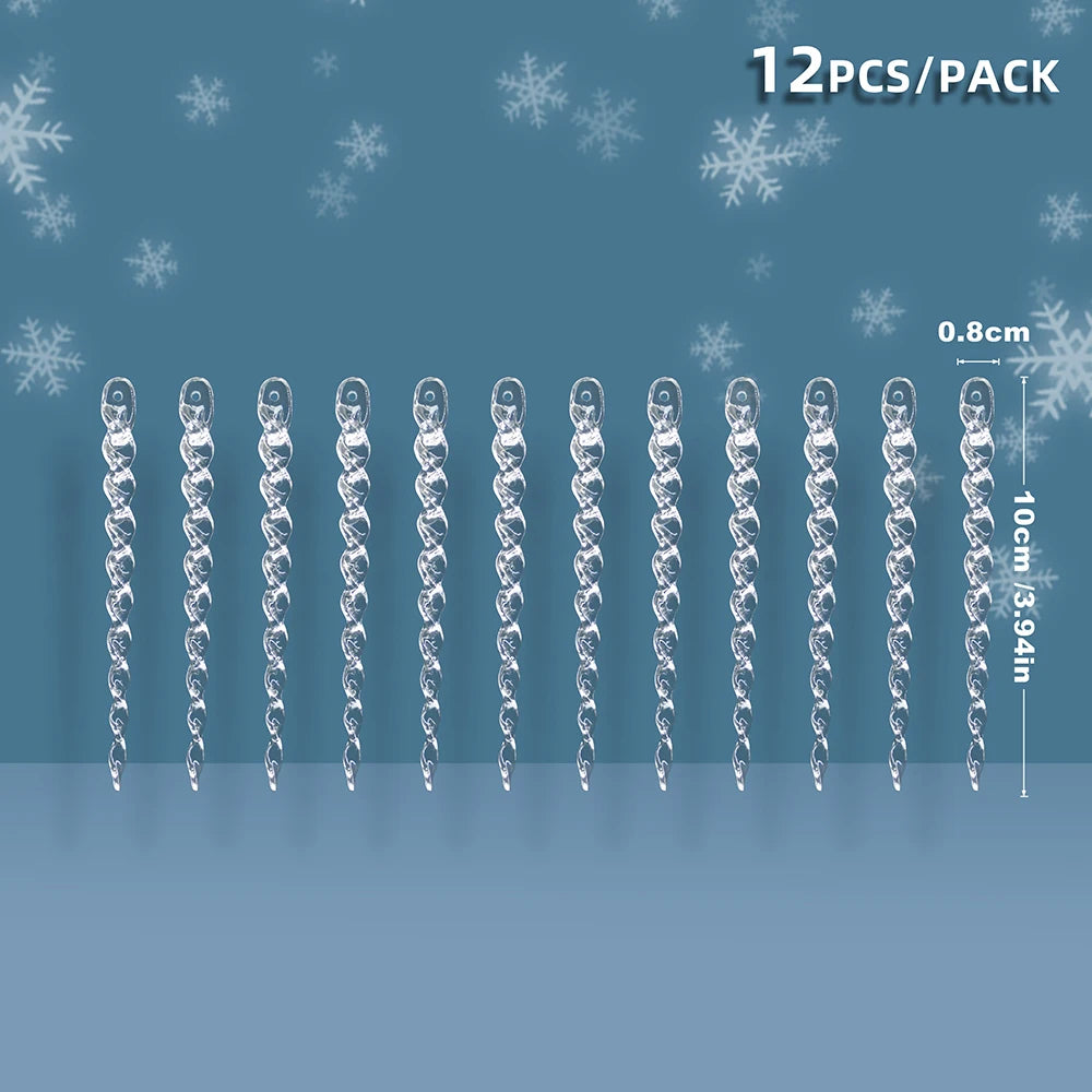 Clear Hanging Icicle Ornaments Set