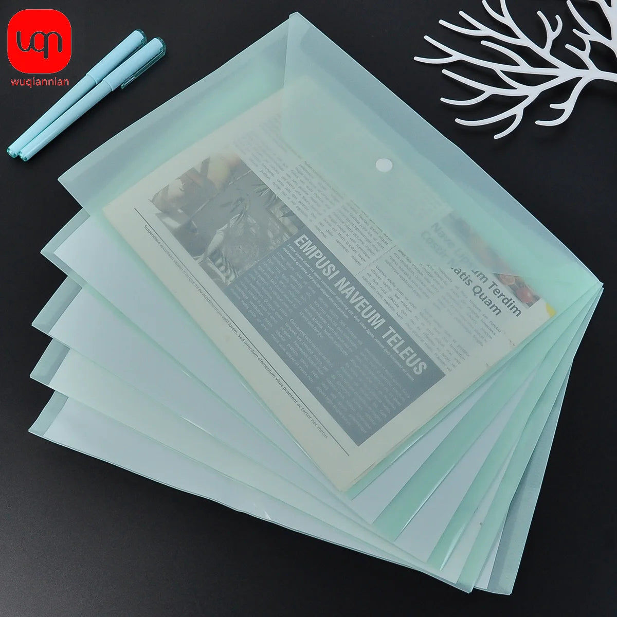 5PCS Clear Reusable Plastic Envelopes