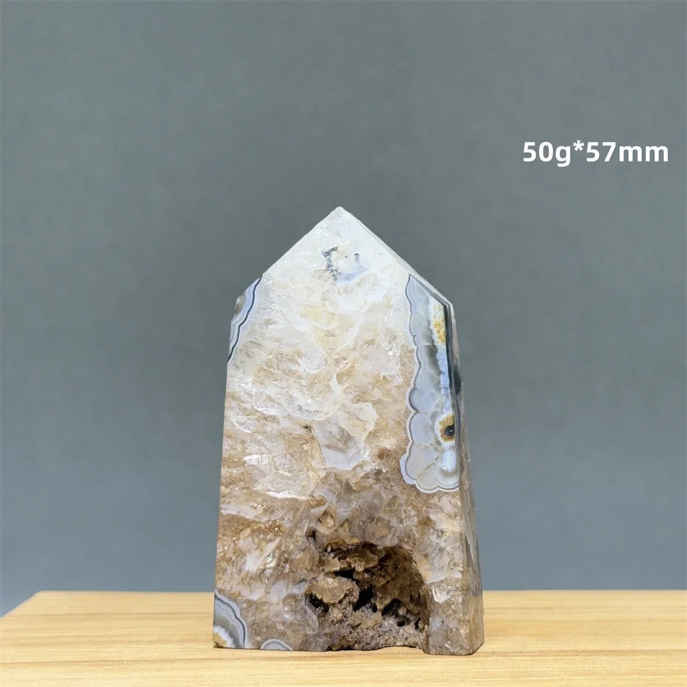 Black Agate Geode Obelisk Crystal