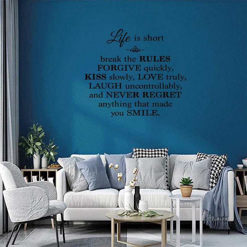 Life Is Short Quote Wall Sticker