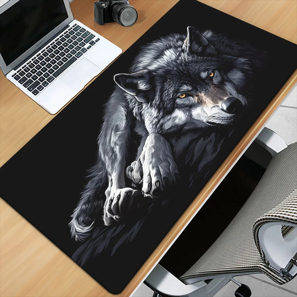 Large Wolf Pattern Gaming Desk Mat