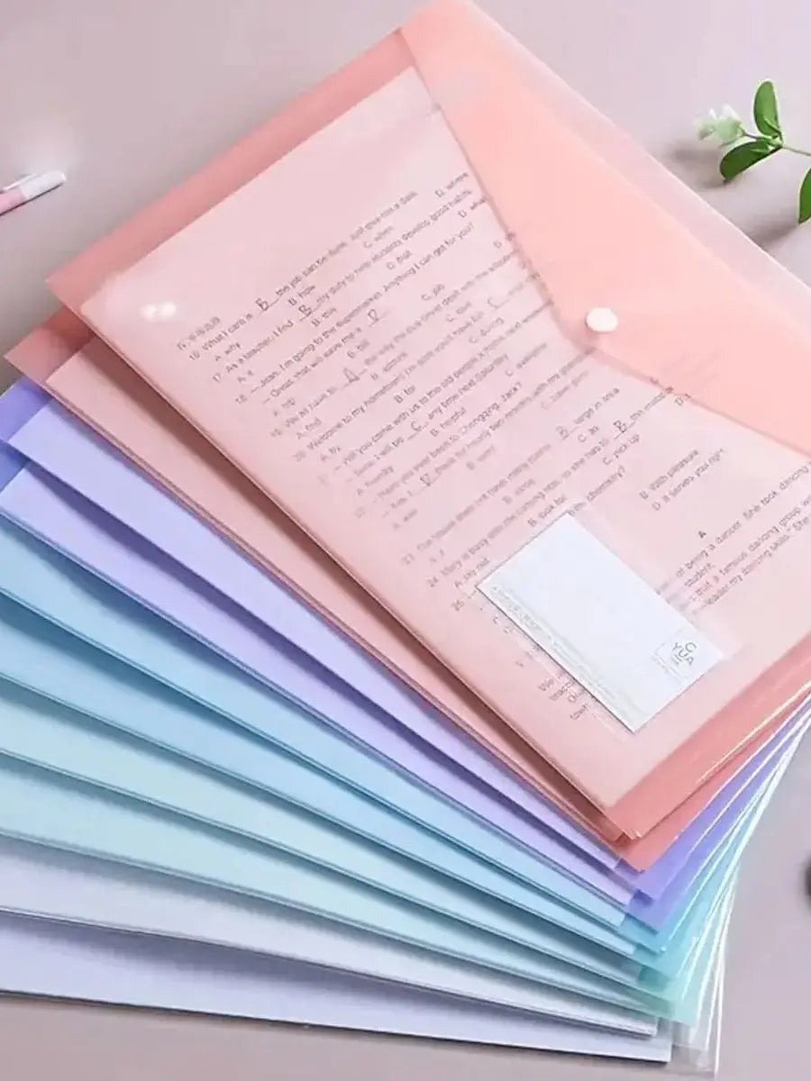 5PCS Clear Reusable Plastic Envelopes