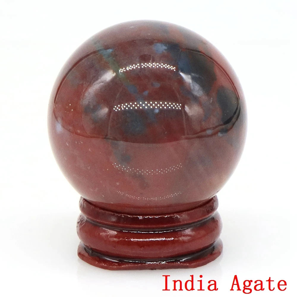 Natural Gemstone Crystal Ball with Stand