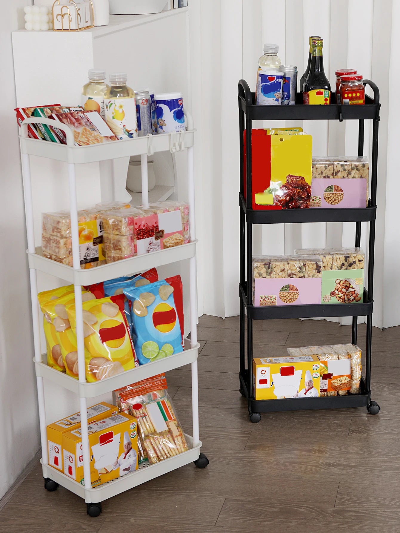 Plastic Rolling Utility Cart with Handle